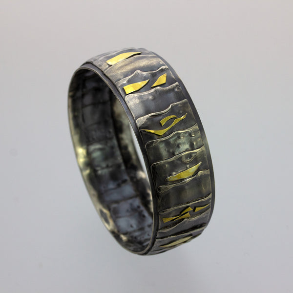 Fused Texture Bangle with 22K Accents