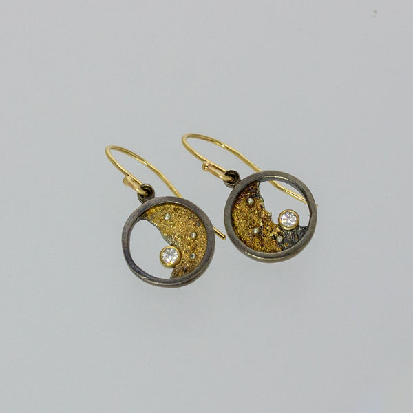 Broken Ice Round Diamond Dangles