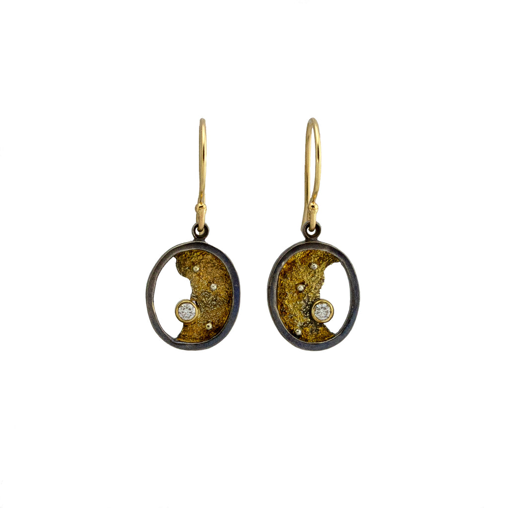 Broken Ice Oval Diamond Dangles