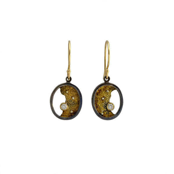 Broken Ice Oval Diamond Dangles